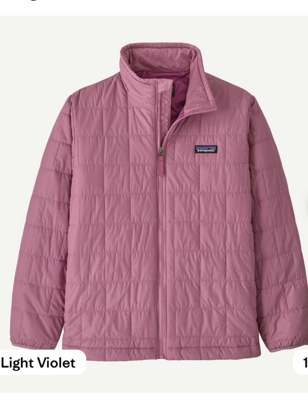 NEW Kids' Nano Puff Brick Quilt Jacket in Light Violet Size Medium - Picture 11 of 11